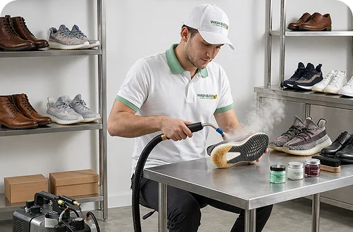 Shoe cleaning service by Wash Bugs