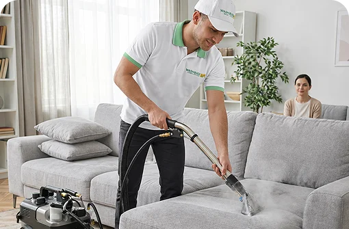 Sofa deep-cleaning service by Wash Bugs